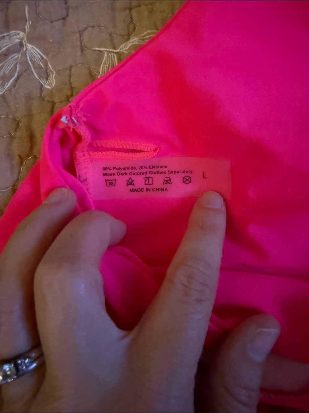 Large' Hot Pink One-Piece Swimsuit - Picture 3 of 3